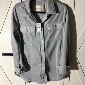 NWT Thread & Supply Light Gray Fleece Jacket
